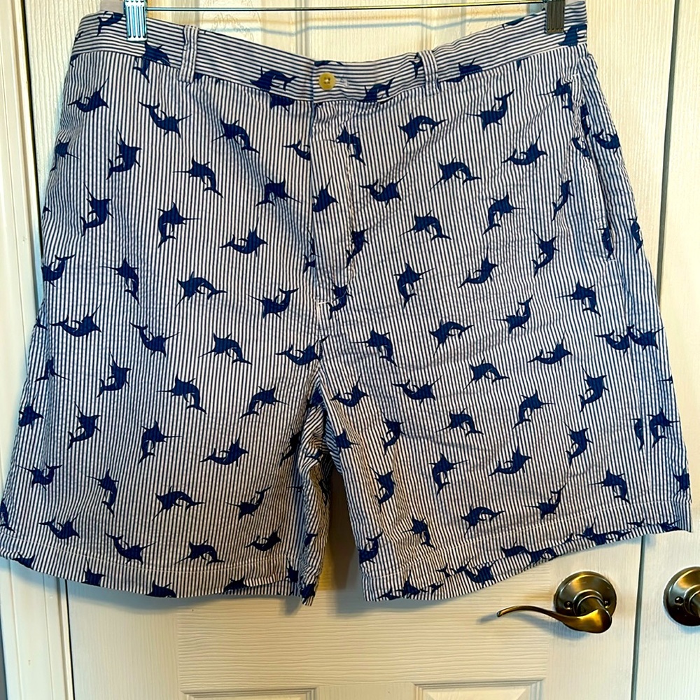 Vineyard Vines Blue and White Striped Shorts